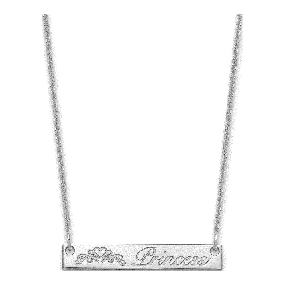 10K White Gold Small Customized Bar Necklace