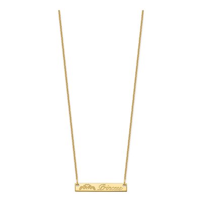 10K Yellow Gold Personalized Small Bar Necklace – view 2
