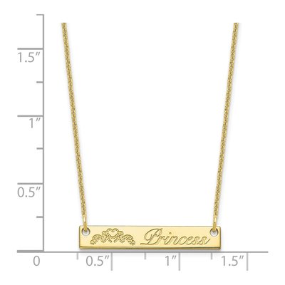 10K Yellow Gold Personalized Small Bar Necklace – view 3