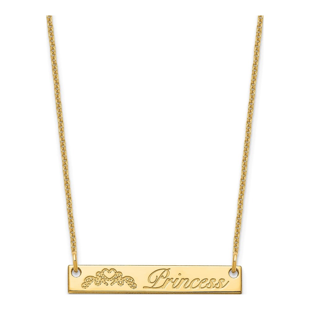 10K Yellow Gold Personalized Small Bar Necklace