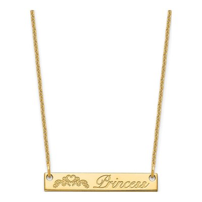 10K Yellow Gold Personalized Small Bar Necklace