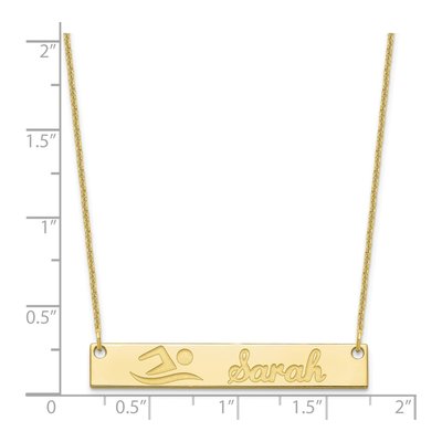 10K Yellow Gold Personalized Bar Necklace – view 3