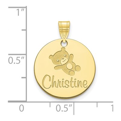 10K Yellow Gold Small Round Custom Pendant – view 2
