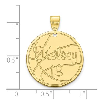 10K Yellow Gold Personalized Round Pendant – view 2