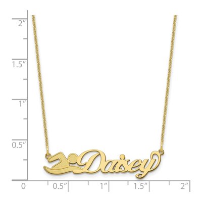 10K Yellow Gold Personalized Name Plate Necklace – view 3