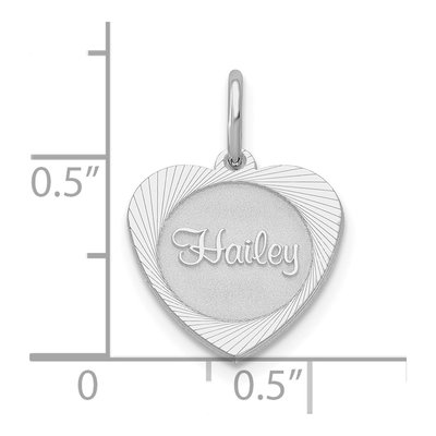 10K White Gold Personalized Heart Name Charm – view 3