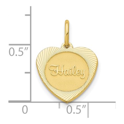 10K Yellow Gold Personalized Heart Name Charm – view 2