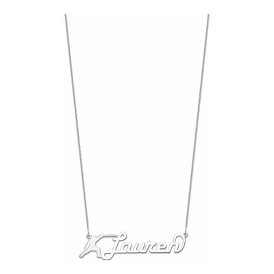 10K White Gold Personalized Name Plate Necklace – view 2