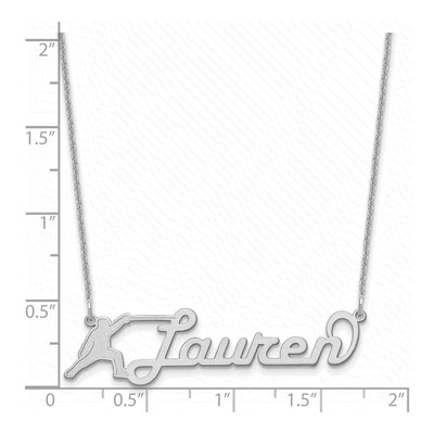 10K White Gold Personalized Name Plate Necklace – view 3