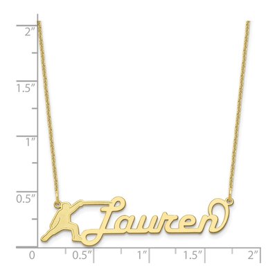 10K Yellow Gold Personalized Name Plate Necklace – view 3