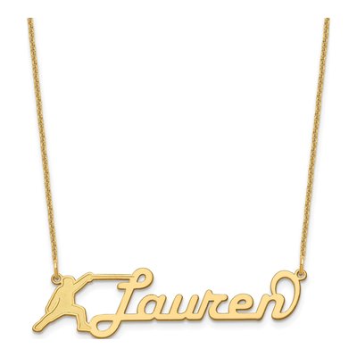 10K Yellow Gold Personalized Name Plate Necklace