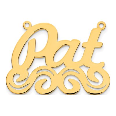10K Yellow Gold Large Personalized Name Plate Necklace – view 2