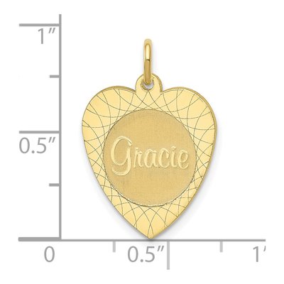 10K Yellow Gold Personalized Heart Disc Name Charm – view 2
