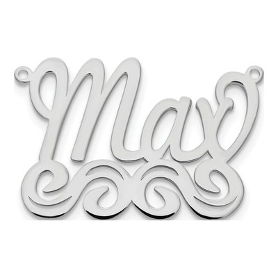10K White Gold Name Plate Necklace – view 2