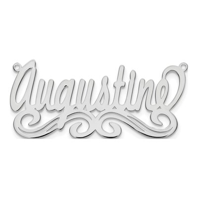 10K White Gold Name Plate Necklace – view 3
