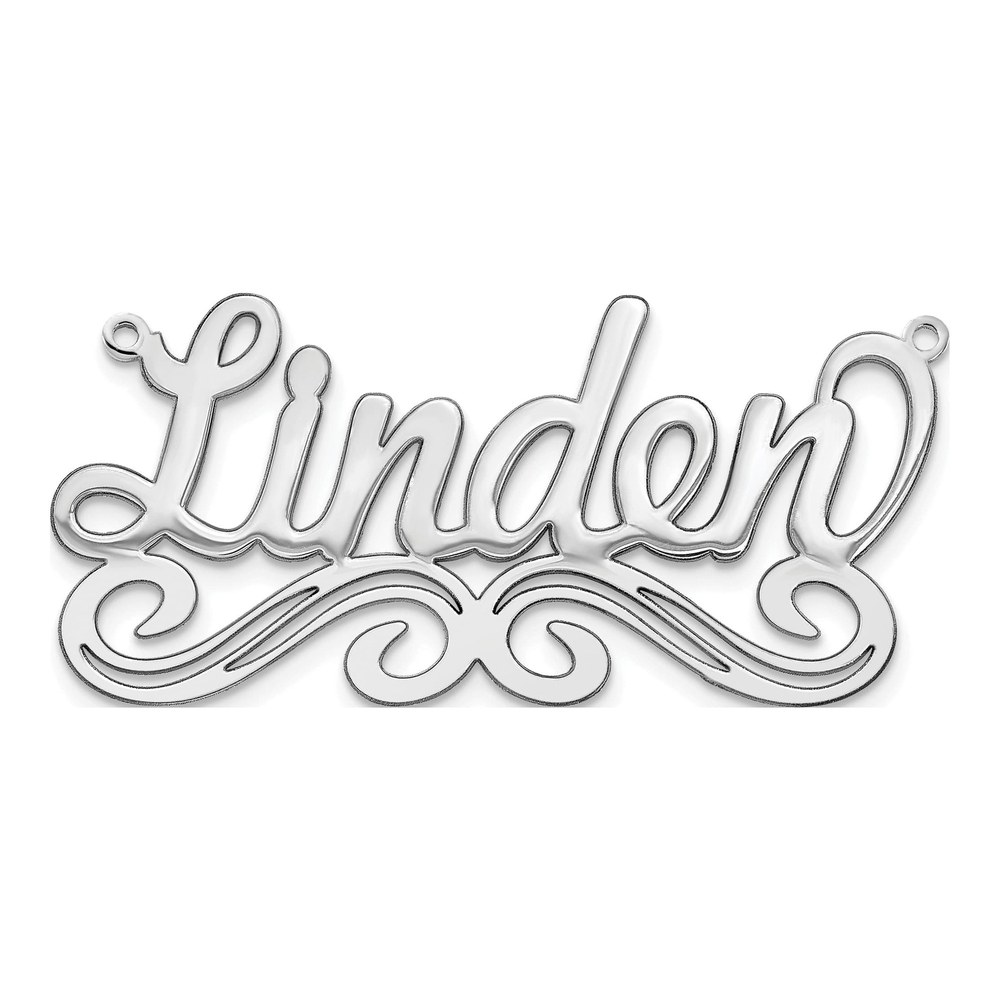 10K White Gold Name Plate Necklace