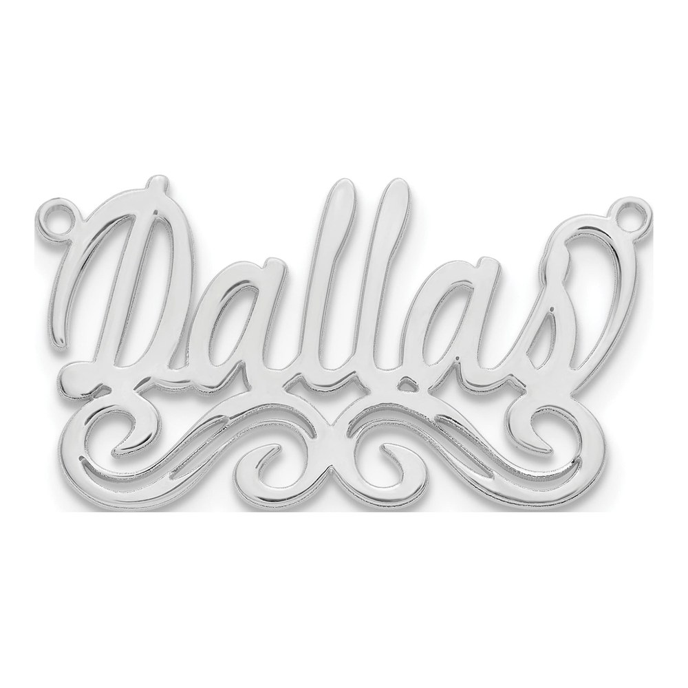 10K White Gold Name Plate Necklace