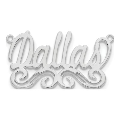 10K White Gold Name Plate Necklace