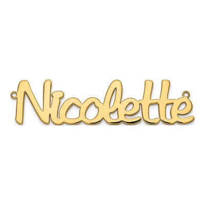 10K Yellow Gold Personalized Name Plate Pendant – view 4
