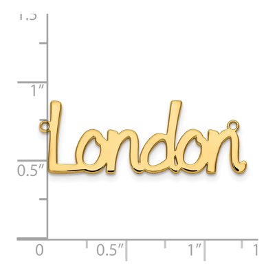 10K Yellow Gold Personalized Name Plate Pendant – view 5