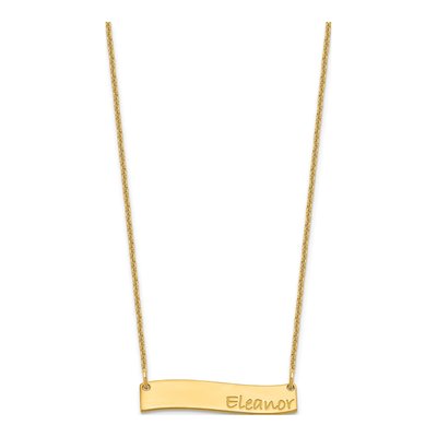 10K Yellow Gold Personalized Bar Necklace – view 2