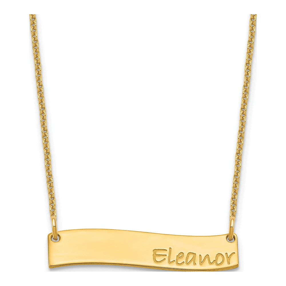 10K Yellow Gold Personalized Bar Necklace