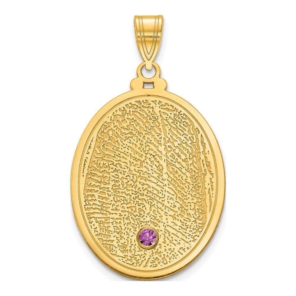 10K Yellow Gold Fingerprint Birthstone Pendant
