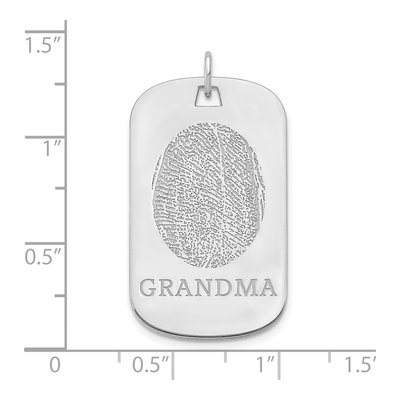 10K White Gold Fingerprint Dog Tag Pendant – view 2