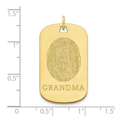 10K Yellow Gold Personalized Fingerprint Dog Tag Pendant – view 2