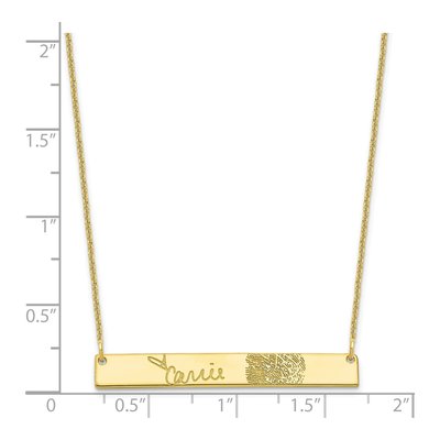 10K Yellow Gold Personalized Fingerprint Bar Necklace – view 3