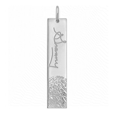 10K White Gold Personalized Fingerprint Charm