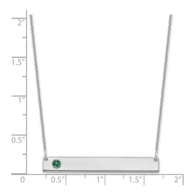 10K White Gold Bezel Birthstone Bar Necklace – view 3