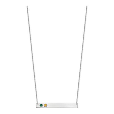 10K White Gold Personalized 2-Birthstone Bar Necklace – view 2