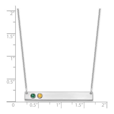 10K White Gold Personalized 2-Birthstone Bar Necklace – view 3