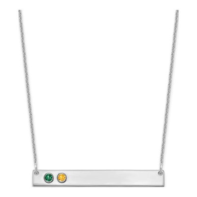 10K White Gold Personalized 2-Birthstone Bar Necklace