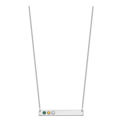 10K White Gold Personalized 3-Birthstone Bar Necklace – view 2