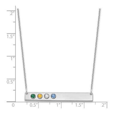 10K White Gold 4-Birthstone Bar Necklace – view 3