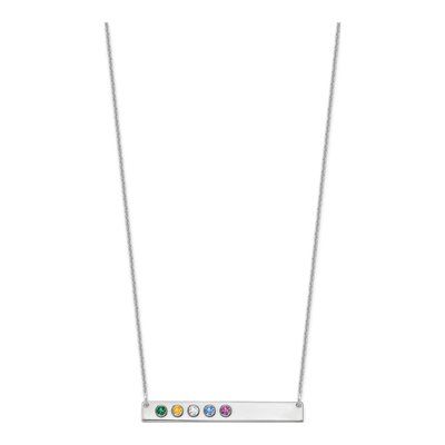 10K White Gold 5-Birthstone Bar Necklace – view 2