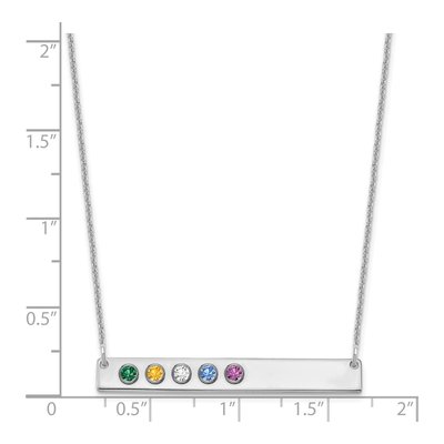 10K White Gold 5-Birthstone Bar Necklace – view 3