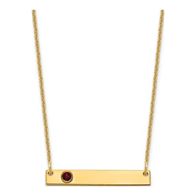10K Yellow Gold Personalized Birthstone Bar Necklace