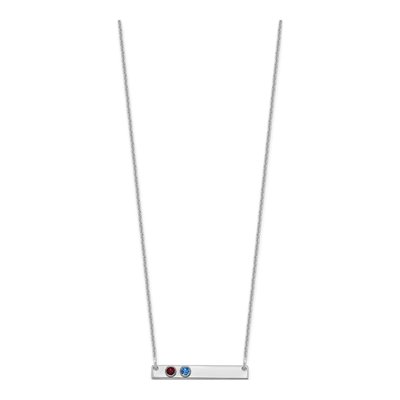 10K White Gold Personalized 2-Birthstone Bar Necklace – view 2