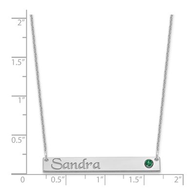 10K White Gold Crystal Personalized Bar Necklace – view 3