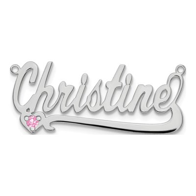 10K White Gold Personalized Birthstone Heart Pendant – view 5