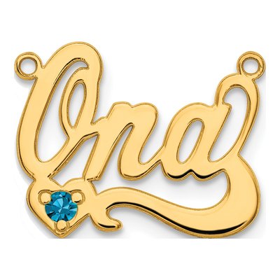 10K Yellow Gold Personalized Heart Name Plate Pendant – view 2