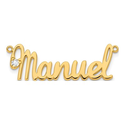 10K Yellow Gold Personalized Name Plate Pendant