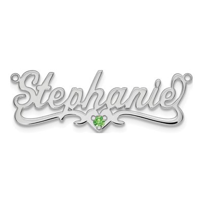 10K White Gold Personalized Birthstone Name Heart Pendant – view 5