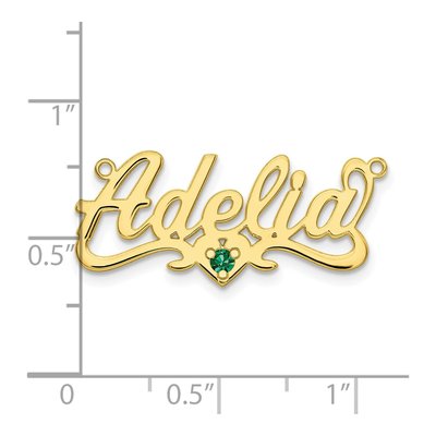 10K Yellow Gold Personalized Birthstone Heart Pendant – view 3