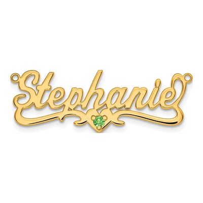 10K Yellow Gold Personalized Birthstone Heart Pendant – view 4