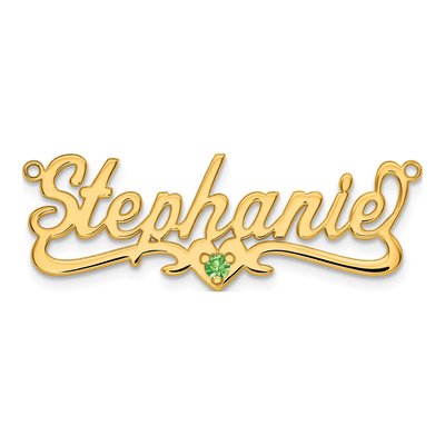 10K Yellow Gold Personalized Birthstone Heart Pendant – view 5