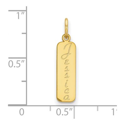 10K Yellow Gold Personalized Name Bar Charm – view 2